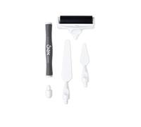 Sizzix Ensemble d'outils de Bricolage Couteau à Palette et Rouleau Brayer | Set pâtes, peintures, huiles acryliques et Plus Encore, White/Grey, Taille unique