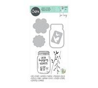 Sizzix Framelits Die Set 4PK w/5PK Timbres Pot d'anniversaire par Jen Long | 665320 |Chapitre 2 2022, Multicolor, Taille Unique