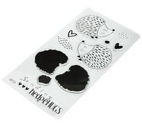 Sizzix Lot de 10 tampons transparents superposés Hedgehugs par Lisa Jones | 665830 | Chapitre 4 2022 STAMPS, Taille Unique