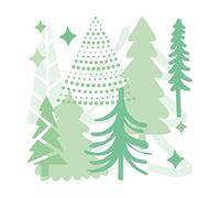 Sizzix Layered Stencils 4PK Trees par Olivia Rose | 665932 | Chapitre 4 2022, Acrylique, Arbres Doodle, Taille unique