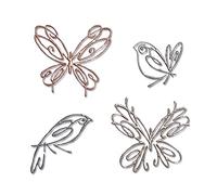Sizzix Lot de 4 Thinlits Flight of Fancy par Pete Hughes | 665037 | Matrice de découpe en métal pour la Fabrication de Cartes, Le Scrapbooking, Le Papier et Plus Encore, Grey, Taille Unique