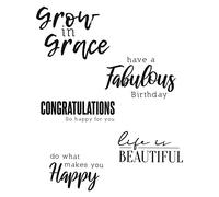 Sizzix Lot de 5 timbres transparents Sunnyside Sentiments #4 par Pete Hughes