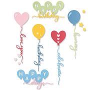 Sizzix Matrice de decoupe Thinlits 11PK Balloon Occasions par Olivia Rose | 666014 | Chapitre 4 2022 Wafer, Plastique, Grey, Taille Unique