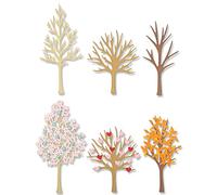 Sizzix Matrice de decoupe Thinlits 7PK Seasonal Trees par Jennifer Ogborn | 666025 | Chapitre 4 2022 Wafer, Plastique, Grey, Taille Unique