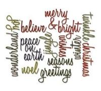 Sizzix matrice de découpe thinlits set 17 pieces - mots theme noël siz660058 G