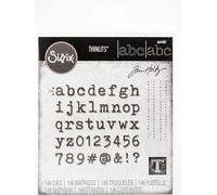 Sizzix Matrice de découpe Thinlits Set de 146pcs 664407 Mini Alphanumérique Minuscule de Tim Holtz, Multicolore, Taille unique