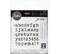 Sizzix Matrice de découpe Thinlits Set de 146pcs 664407 Mini Alphanumérique Minuscule de Tim Holtz, Multicolore, Taille unique