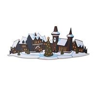 Sizzix Matrice de découpe Thinlits Set de 6 pcs 664737 Enneigé, Colorize de Tim Holtz, Village de Vacances, Taille unique