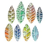 Sizzix Matrice Thinlits Set de 8pcs 664431 Feuilles Découpées de Tim Holtz, Plastique, Multicolore, Taille unique