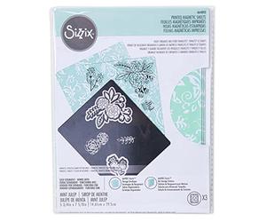 Sizzix Storage Lot de 3 feuilles magnétiques imprimées 5 3/4" x 7 5/8", 664893