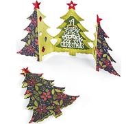 Sizzix Thinlits 660665 Lot de 6 matrices de découpe Motif sapin de Noël Fold-A-Long Multicolore Taille unique