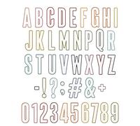 Sizzix Thinlits 666281 Lot de 43 Matrices de découpe Alphanumeric Bulletin par Tim Holtz alphanumérique 43PK, Taille Unique