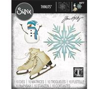 Sizzix Thinlits 666717 Lot de 10 matrices de découpe Vault Winter Wishes par Tim Holtz