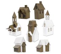 Sizzix Thinlits Collection Village - Set de Matrices de Découpe par Tim Holtz - Pour créer des Bâtiments et Dioramas Dimensionnels Complexes