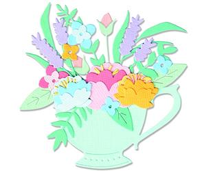 Sizzix Thinlits Die Set 10PK Tea Time by Olivia Rose, Multicolor, Taille Unique