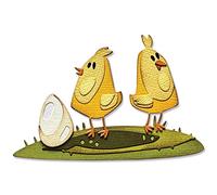 Sizzix Thinlits Die Set 12PK Papercut Chicks Colorize par Tim Holtz, 665854, Papier, Multicolor, Taille unique