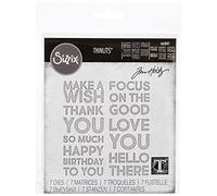 Sizzix Thinlits Die Set 7PK Bold Text #1 by Tim Holtz, Papier Plastique, Multicolor, Taille unique