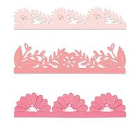 Sizzix Thinlits Lot de 3 Matrices à Bords Floraux Audacieux par Olivia Rose, 665472, Mutlicolor, Taille Unique