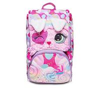 SJ Gang Sac à dos d'école extensible, rose, HEART LOLLY, sac à dos double compartiment avec oreilles levables, école et loisirs, filles, mousseline de, Taglia unica, école