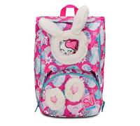 SJ Gang Sac à Dos d'école Extensible, Rose, PinkFur, Sac à Dos Double Compartiment Extensible par Fermeture éclair, Poche Porte-Bouteille, Sac à Dos école Primaire, Sac à Dos Fille, Rose, Taglia