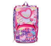 SJ Gang Sac à dos d'école extensible, rose, Sphere Full Girl, sac à dos double compartiment extensible par fermeture éclair latérale, poche porte-bouteille, école primaire et moyenne fille, rose,