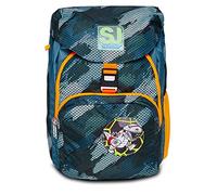 SJ GANG Sac à Dos, Microlight- Green Shadows Sac à Dos Flexible Écologique, Filles et Garçons, pour L'École, le Sport, avec Poches Latérales, de Nombreux Compartiments, Ceinture de Hanche