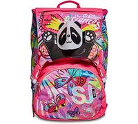 SJ GANG Sac à Dos, Sac à Dos Extensible, Filles et Garçons, Grande Capacité, pour L'École, le Sport & les Loisirs, avec Système à Bascule design Italien, Rose/Motif