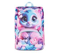 SJ GANG STYLE JAM GANG Big Magic Fantasy Girl Sac à dos d'école extensible, fermeture éclair latérale, maxi ailes amovibles latérales, poche porte-bouteille, école primaire et secondaire, rose, 24 l