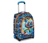 SJ GANG STYLE JAM GANG Chariot scolaire fixe, bleu, 2 en 1, double usage, chariot et sac à dos, sac à dos, école primaire, enfant, bleu, Taglia unica, Moderne