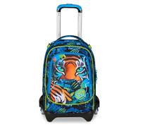 SJ GANG STYLE JAM GANG Chariot scolaire Jack 3 roues Air Tiger, bleu, 3 en 1, sac à dos triple usage avec chariot détachable, 33 L, sac à dos école primaire, sac à dos enfant