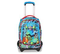 SJ GANG STYLE JAM GANG Chariot scolaire Jack 3 roues Sharky Skate, bleu, 3 en 1, sac à dos triple usage avec chariot détachable, 33 L, sac à dos école primaire, sac à dos enfant