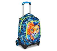 SJ GANG STYLE JAM GANG Chariot scolaire pour chiots New Tech, bleu, 3 en 1, triple usage, sac à dos avec chariot détachable et système multisegment, école primaire, enfant, bleu, Taglia Unica, Moderne