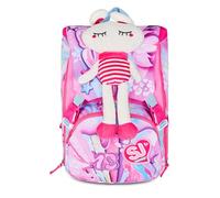 SJ GANG STYLE JAM GANG Grand sac à dos d'école extensible fuchsia, sac à dos avec séparateur intérieur, poche supérieure duvet, poche pour bouteille d'eau, 24 L, sac à dos école primaire, fille