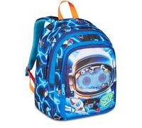 SJ GANG STYLE JAM GANG Sac à dos d'école Advanced Space LED Boy, double compartiment, bleu, 29 l, poche supérieure avec dispositif LED, poche porte-bouteille, école primaire et secondaire, enfant