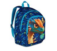 SJ GANG STYLE JAM GANG Sac à dos d'école avancé, bleu, maxi ailes amovibles, double compartiment et poche pour gourde, 29 L, sac à dos école primaire, sac à dos enfant