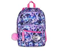 SJ GANG STYLE JAM GANG Sac à dos d'école double compartiment, Sj Ever Multiviolet, violet, 31 L, avec poche porte-bouteille et charme détachable, élémentaires, fille