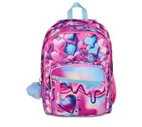 SJ GANG STYLE JAM GANG Sac à dos d'école double compartiment, Sj Ever Pink Beat, Rose, 31 L, avec poche porte-bouteille et charme détachable, élémentaire, fille