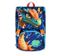 SJ GANG STYLE JAM GANG Sac à dos d'école extensible Big, bleu, sac à dos avec séparateur intérieur, poche supérieure avec ailes rétractables, poche pour bouteille d'eau, 24 L, sac à dos école primaire