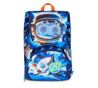 SJ GANG STYLE JAM GANG Sac à dos d'école extensible Big SPACE LED BOY, bleu, 24 L, fermeture éclair latérale, dispositif lumineux sur rabat, poche porte-horrasse, école primaire et moyenne, enfant