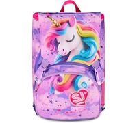 SJ GANG STYLE JAM GANG Sac à dos d'école extensible Big, violet, sac à dos avec séparateur intérieur, poche supérieure avec ailes rétractables, poche pour bouteille d'eau, 24 L, sac à dos école