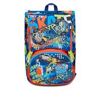 SJ GANG STYLE JAM GANG Sac à dos d'école extensible, bleu, TrickyLed, sac à dos double compartiment extensible par fermeture éclair, poche porte-bouteille, sac à dos école primaire, sac à dos enfant,