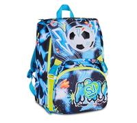 SJ GANG STYLE JAM GANG Sac à dos d'école extensible GLOWGAME, bleu ciel, 24L, fermeture éclair latérale, application lumineuse qui change de couleur au toucher, poche avant, poche porte-horre, école
