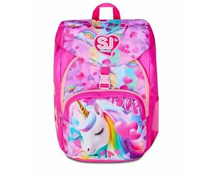 SJ GANG STYLE JAM GANG Sac à dos école primaire, fuchsia, sac à dos monocompartiment avec double poche avant, 20 L, sac à dos école primaire, sac à dos fille, fuchsia, Taglia unica
