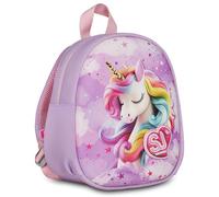 SJ GANG STYLE JAM GANG Sac à dos pour crèche, petit sac à dos, Licorne pour filles avec coque avant thermoformée, bretelles réglables et poche latérale porte-bidon