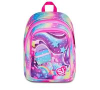 SJ GANG STYLE JAM GANG Sac à dos scolaire Advanced Soft POUCH GIRL, multicolore, 29L, double compartiment, application sac à dos 3D sur poche avant, poche latérale porte-horrasse, école primaire