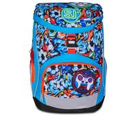 SJ GANG STYLE JAM GANG Sac à dos scolaire ergonomique Updown Soft, bleu, dossier et bretelles réglables, organisation intérieure, multi-poches, poche gourde, 24 l, sac à dos école primaire, enfant