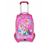 SJ GANG STYLE JAM GANG Trolley école Jack 3 roues, fuchsia, 3 en 1, sac à dos triple usage avec chariot détachable, 33 L, sac à dos école primaire, sac à dos fille, fuchsia, Taglia Unica