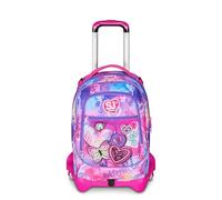 SJ GANG STYLE JAM GANG Trolley école Jack 3 roues, fuchsia, 3 en 1, sac à dos triple usage avec chariot détachable, 33 L, sac à dos école primaire, sac à dos fille, fuchsia, Taglia Unica