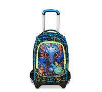 SJ GANG STYLE JAM GANG Trolley école Jack 3 roues Led Look, bleu, 3 en 1, sac à dos triple usage avec chariot détachable, 33 L, sac à dos école primaire, sac à dos enfant