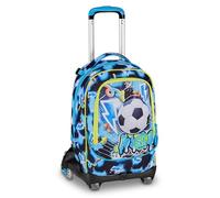 SJ GANG STYLE JAM GANG Trolley Jack 8 roues GLOWGAME, Bleu, 34L, Discomposable, Cross-over System, 3 en 1, Bretelles rétractables, Poche porte-bouteille, barre réglable, école primaire, enfant